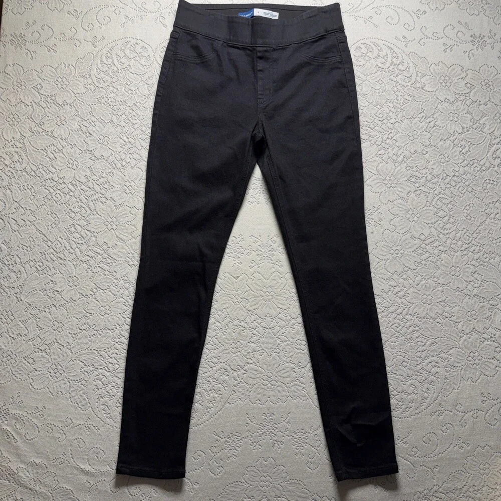 Old Navy Rockstar Super Skinny Jeggings Girls 8 Black Mid Rise Adjustable Waist